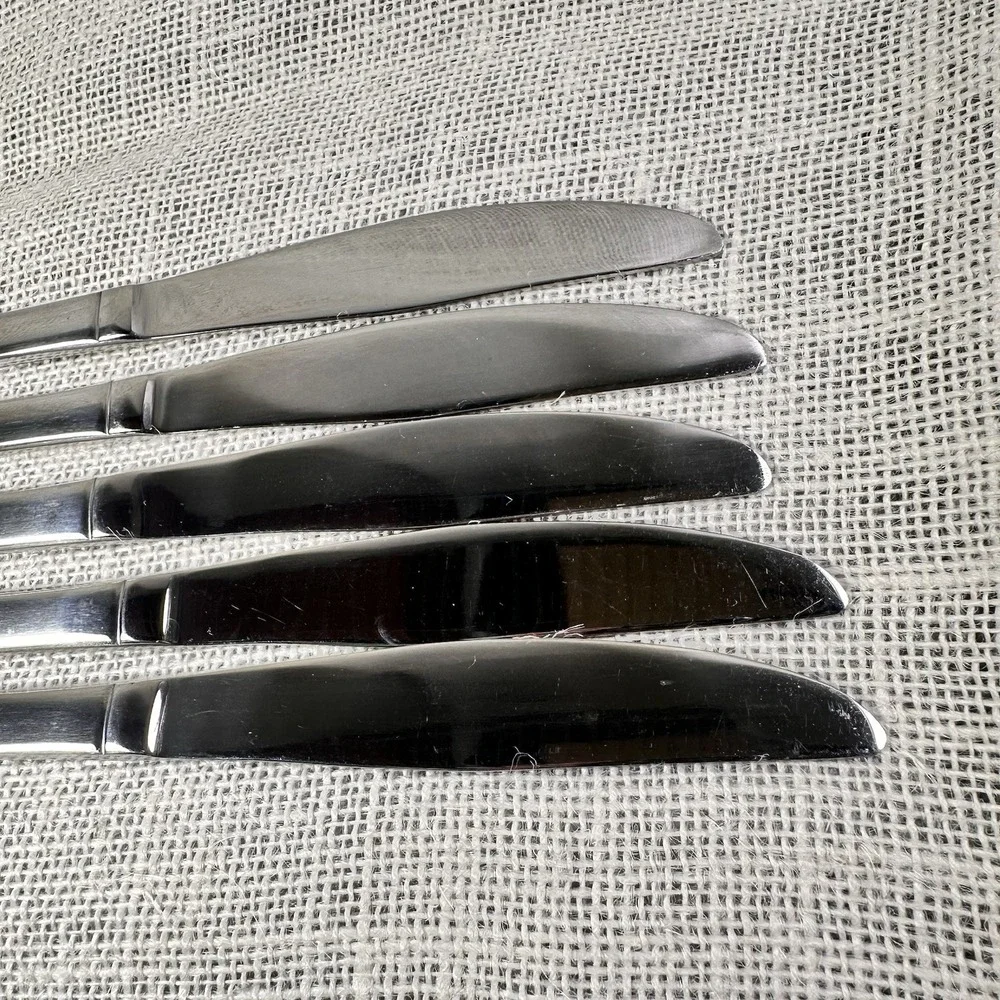 Cambridge Axis Stainless Knives‎ Set Of 5 Triple Band Pattern Flatware China